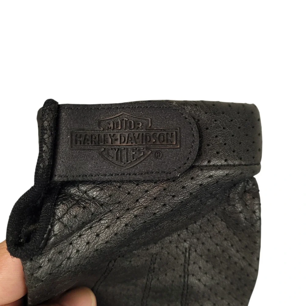 Harley Davidson Womens Gloves Bundle Leather Fingerless Fleece L & XL Black EUC